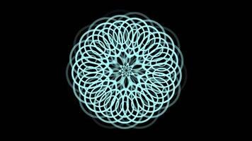 Abstract Rotating Flower Animation Spinning Green Color Floral Decorative Seamless Looping Circular Moving Element with Isolated Transparent Background video