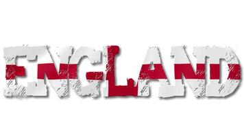 England Text with English Flag Waving Inside. Seamless Loop Animation on Transparent Background. video