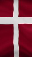 Denmark Waving Flag in Vertical Orientation. Realistic Flag Animation. Seamless Loop Background. video