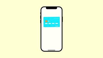 Secure Payment With Credit Card Using Smartphone. Safe Online Shopping Transaction With Mobile Phone Animation. video