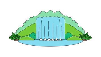 Lush Jungle Scene with Tall Trees and Greenery vector