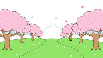 Soft Pastel Colored Background Peaceful Park with Trees and Open Space vector
