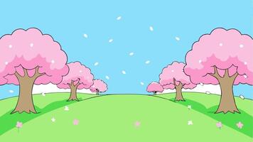 Colored Background of a Peaceful Park with Trees Open Space vector