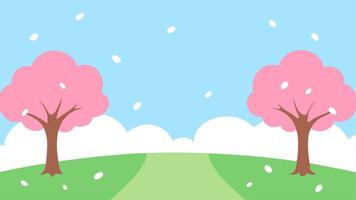 Soft Pastel Colored Background of Peaceful Park with Trees and Open Space vector