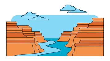 Simple Canyon Scene with Layered Formations and Natural Desert Landscape vector