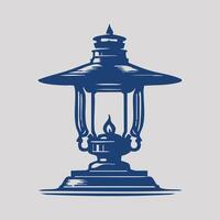 Rustic Gas Lamp Design in Monochrome vector