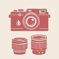 Retro Inspired Minimal Camera Graphic vector