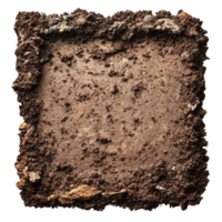 A Square Block Of Dirt Isolated On A Transparent Background png