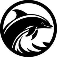 Premium Black Dolphin Icon - High-Quality Design for T-Shirts, Mugs, and More - Perfect for Ocean Lovers and Marine Life Enthusiasts vector