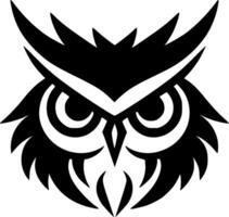 Premium Black and White Owl Icon - High-Quality Design for T-Shirts, Mugs, and More - Perfect for Nature Lovers and Wildlife Enthusiasts vector