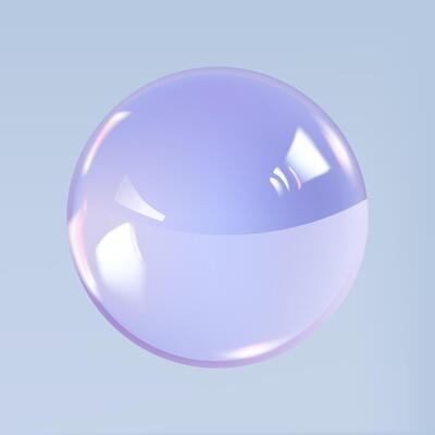 A realistic blue and purple sphere on a blue background
