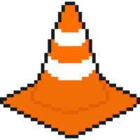 Traffic cone. Pixel traffic cone. 8 bit traffic cone png
