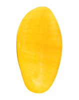 A half of single ripe yellow mango fruit isolated with clipping path in file format png