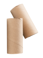 Tissue paper cores or toilet paper tubes in stack after used out in toilet or restroom isolated with clipping path in file format png