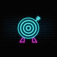 Target, archery, arrow, board color flat icon icon banner template. neon style. target with arrow sign icon. neon style. vector