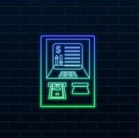 Stock images and photos of ATM Automatic Teller Machine. neon style. ATM machine icon. neon style. vector