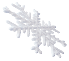 Snowflake isolated on transparent background, perfect for winter themed projects or decorations. Realistic, white three dimensional snow flake shape. png