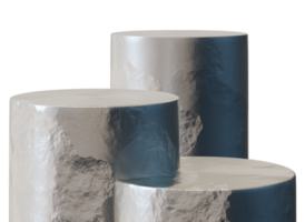 Featuring a sleek design, this podium for product display showcases three distinct levels, ideal for highlighting merchandise in retail environments png