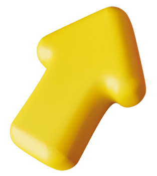 vivace giallo freccia nel un' tridimensionale stile, isolato contro pulito trasparente sfondo, ideale per design e navigazione scopi. 3d resa. png