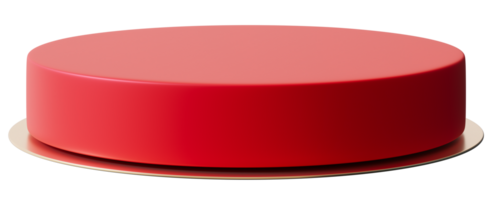 This 3D render showcases a vibrant red podium specifically created for product display purposes. The design emphasizes simplicity, perfect for highlighting various items png
