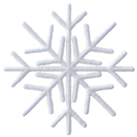 3D snowflake isolated on transparent background, perfect for winter themed projects or decorations. Realistic, white three dimensional snow flake shape. png