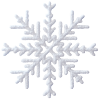 3D snowflake isolated on transparent background, perfect for winter themed projects or decorations. Realistic, white three dimensional snow flake shape. 3D render png
