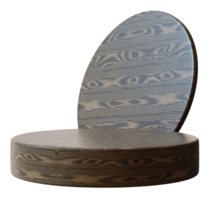 This product display podium features a unique round design with a flat base and a curved backdrop. It is set against transparent background, making it ideal for showcasing various items effectively png