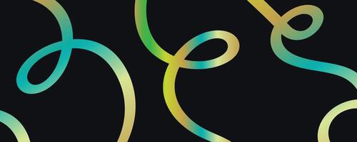 Neon Rainbow Wavy Lines on Dark Background vector