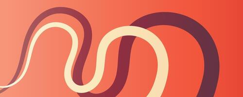 warm orange and red abstract wavy lines on peach background, soft gradient fluid motion design, modern decorative digital artwork for trendy graphic uses vector