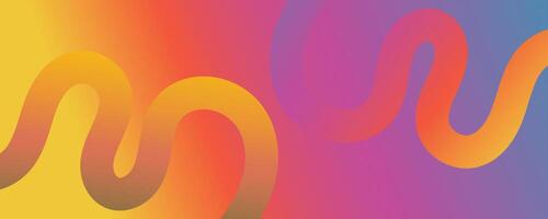 colorful gradient wavy lines on warm yellow and purple background, modern abstract digital design with smooth fluid shapes for dynamic creative visual concepts vector