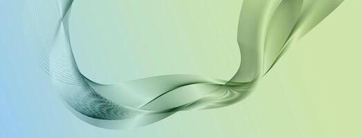 Soft Green and White Abstract Background with Smooth Flowing Wave Lines, Minimal Modern Gradient Design for Elegant Light Composition and Creative Projects vector