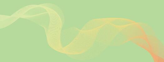 Soft Green and Orange Flowing Wave Background, Elegant Abstract Gradient Design with Futuristic Smooth Motion for Creative Digital and Technology Concepts vector