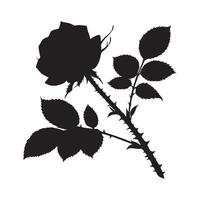 A single rose with leaves and thorns vector