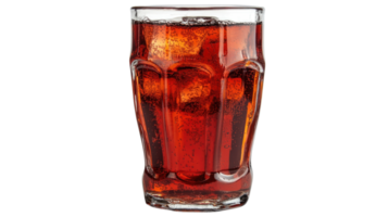 Refreshing glass of cola with ice cubes isolated on transparent background png