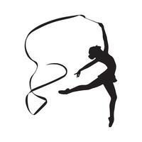 Elegant Rhythmic Gymnast Silhouette vector