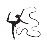 Gymnastics Ribbon Performance Silhouette vector