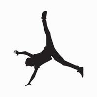 Silhouette of a Person Performing a Dynamic Handstand vector