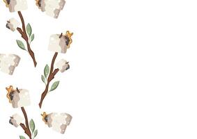 poster with an icon of roasted marshmallows on an open fire on a wooden stick with green leaves, for camping designs vector
