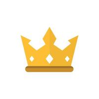 Yellow Crown icon flat design vector