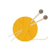 Ball of thread with knitting needles illustration vector