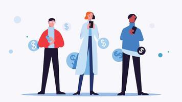 nancial success in online work getting money on computer vector