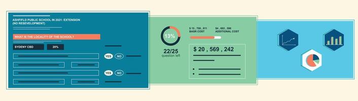 Modern infographic with gradient finance graphs vector