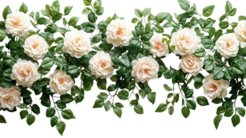Beautiful white roses with greenery arranged on a transparent background png