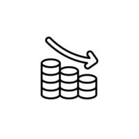 money reduction outline icon design good for web or mobile app vector