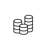 triple stacks of coins outline icon design good for web or mobile app vector