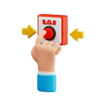 Emergency Button 3D Icon. Alarm Emergency Red Button 3D Icon png