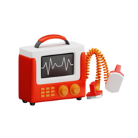 Defibrillator Machine 3D Icon. Defibrillator 3D Icon png