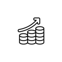 income growth outline icon design good for web or mobile app vector