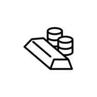 gold and coin outline icon design good for web or mobile app vector