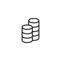 double stacks of coins outline icon design good for web or mobile app vector